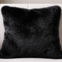 Black Rabbit Fur Cushion